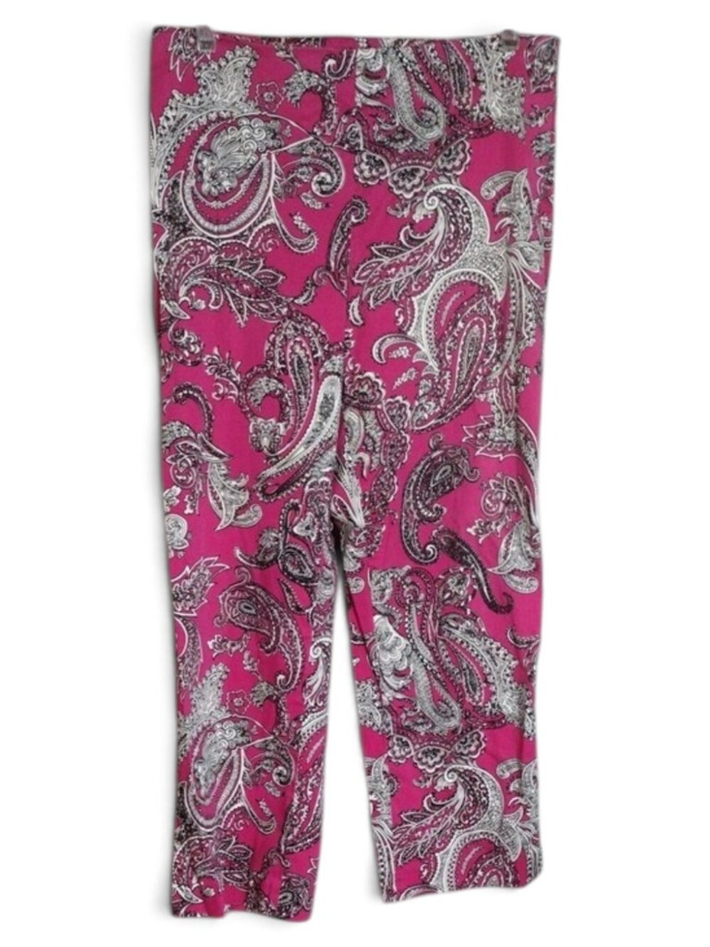 Talbots Women's Pink Paisley Cropped Pants Size 10P